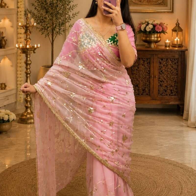 Royal Kachi Gotta Georgette Designer Saree