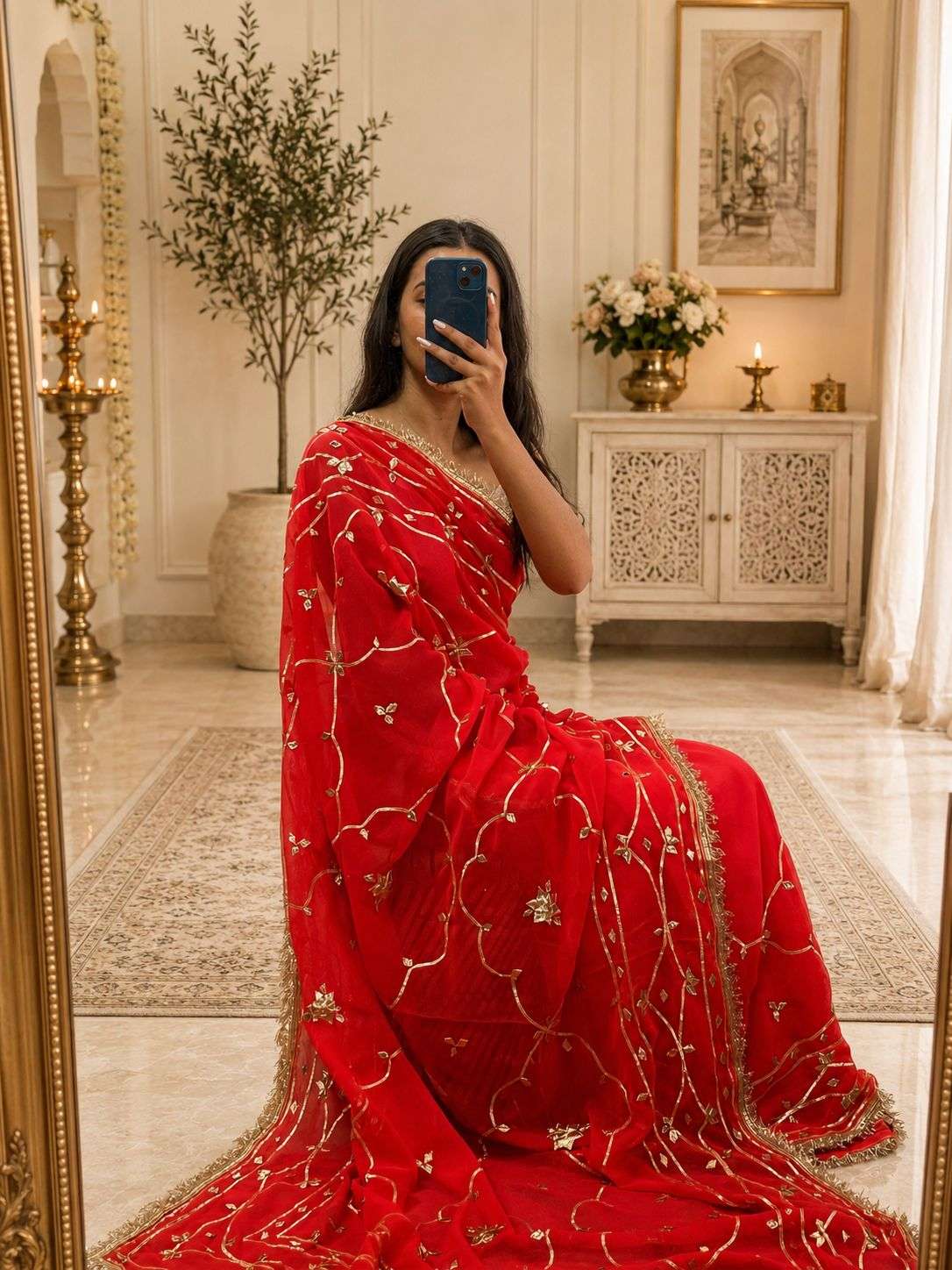 Royal Kachi Gotta Georgette Designer Saree