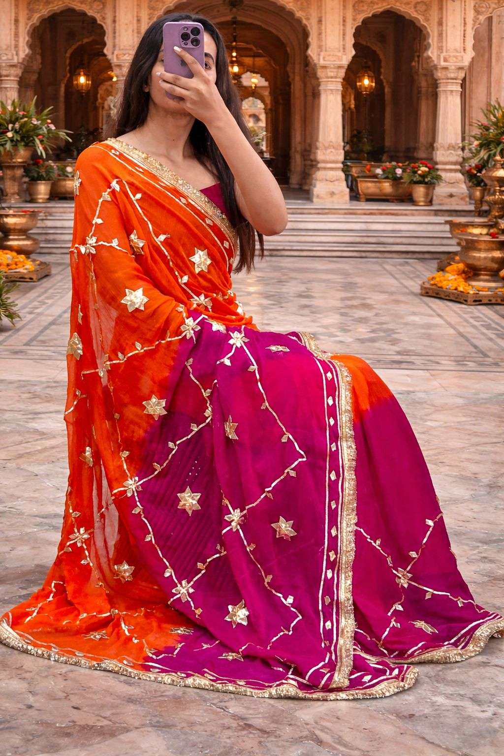Designer Pure Nazmin Dual Tone Saree