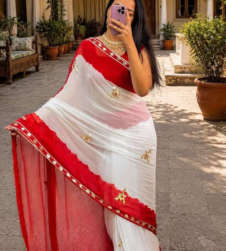 Faguniya Kachi Gotta Designer Nazmin Saree