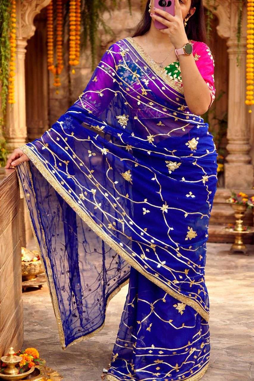 Royal Kachi Gotta Georgette Designer Saree