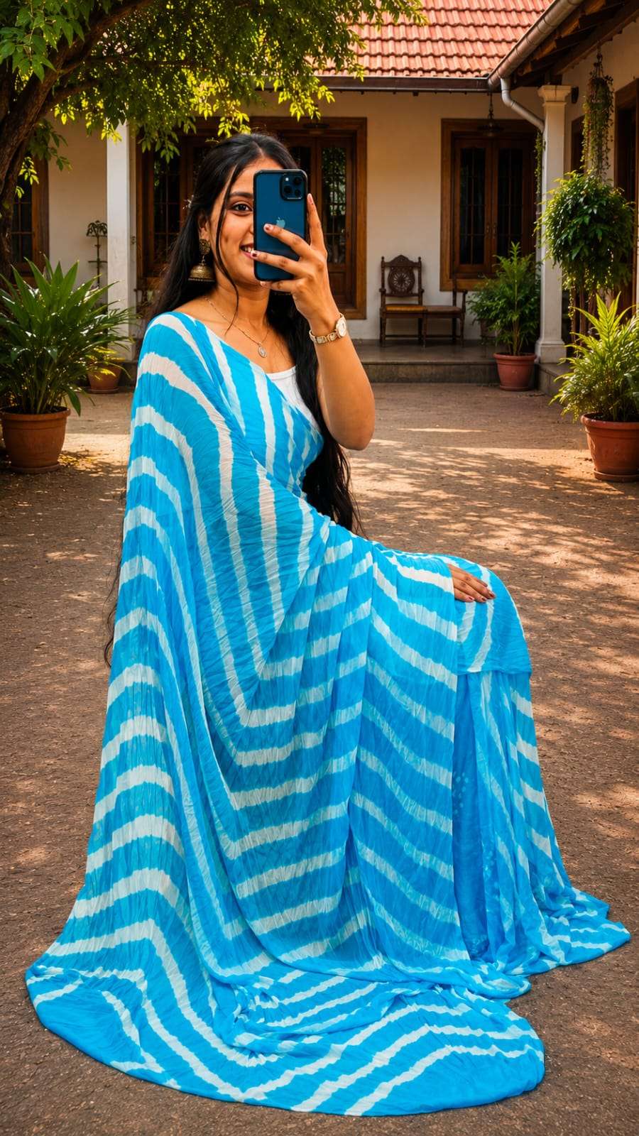 Elegant Leheriya Soft Chiffon Daily Wear Saree