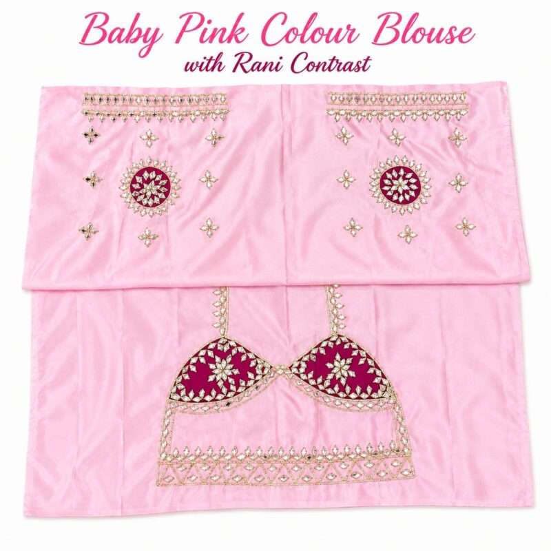 Premium Festive Velvet Patch Work Satin Blouse Piece
