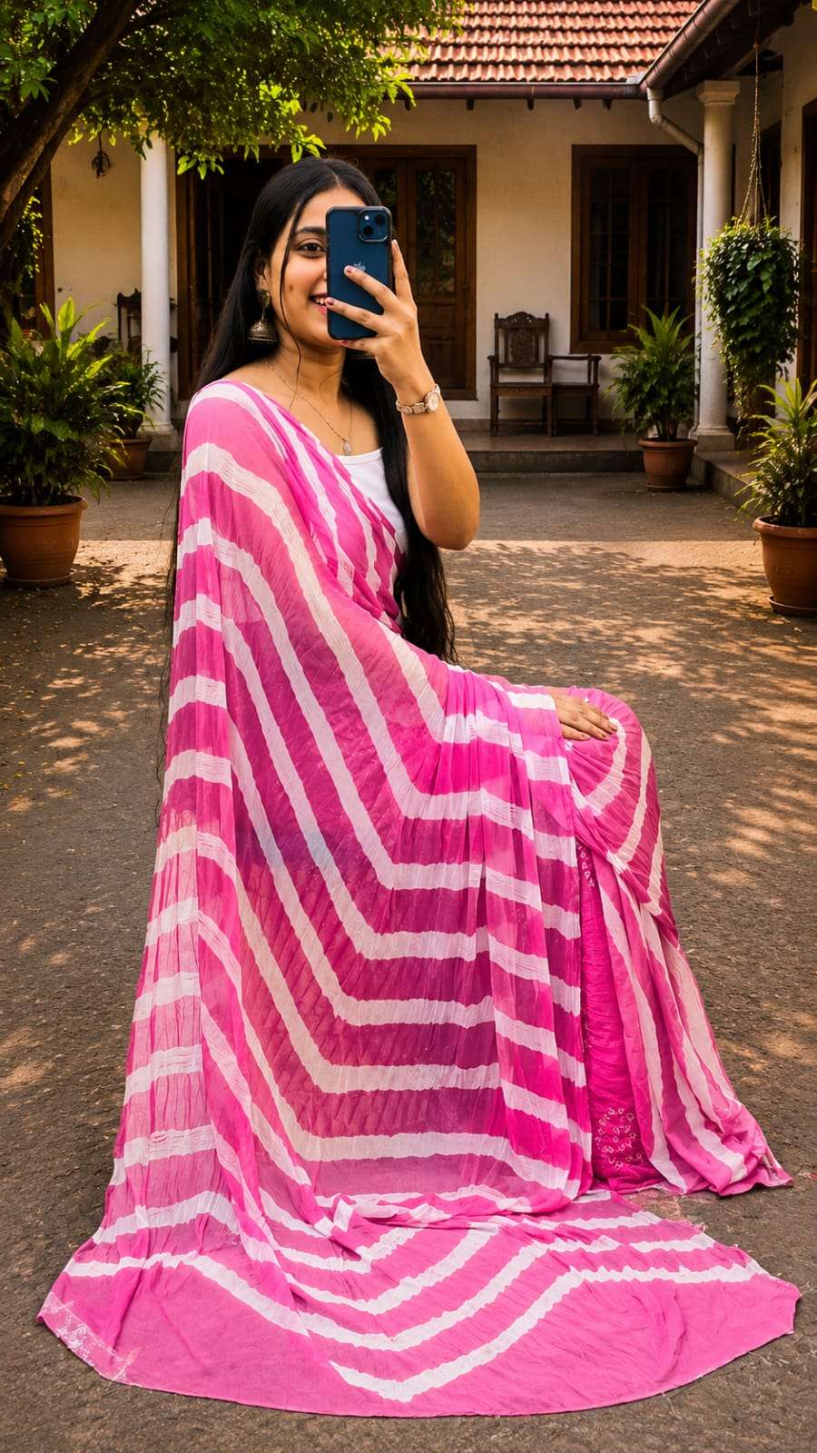 Elegant Leheriya Soft Chiffon Daily Wear Saree