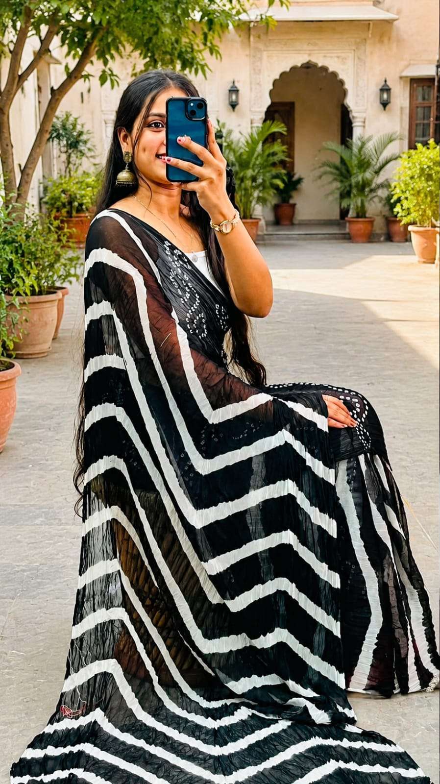 Elegant Leheriya Soft Chiffon Daily Wear Saree