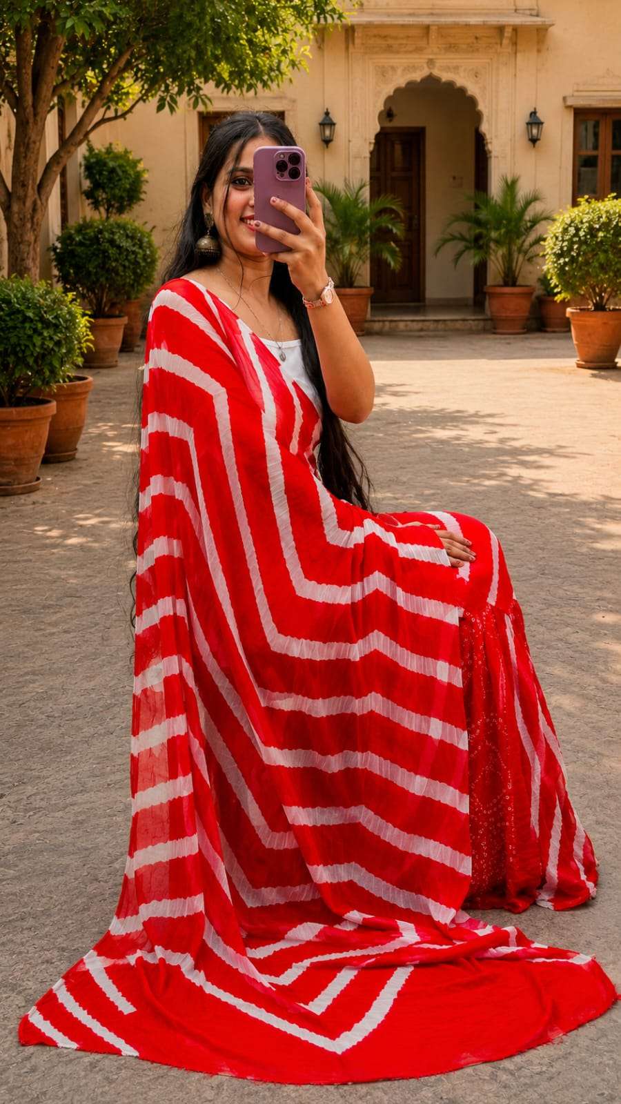 Elegant Leheriya Soft Chiffon Daily Wear Saree