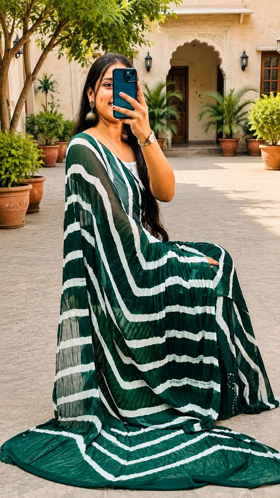 Elegant Leheriya Soft Chiffon Daily Wear Saree