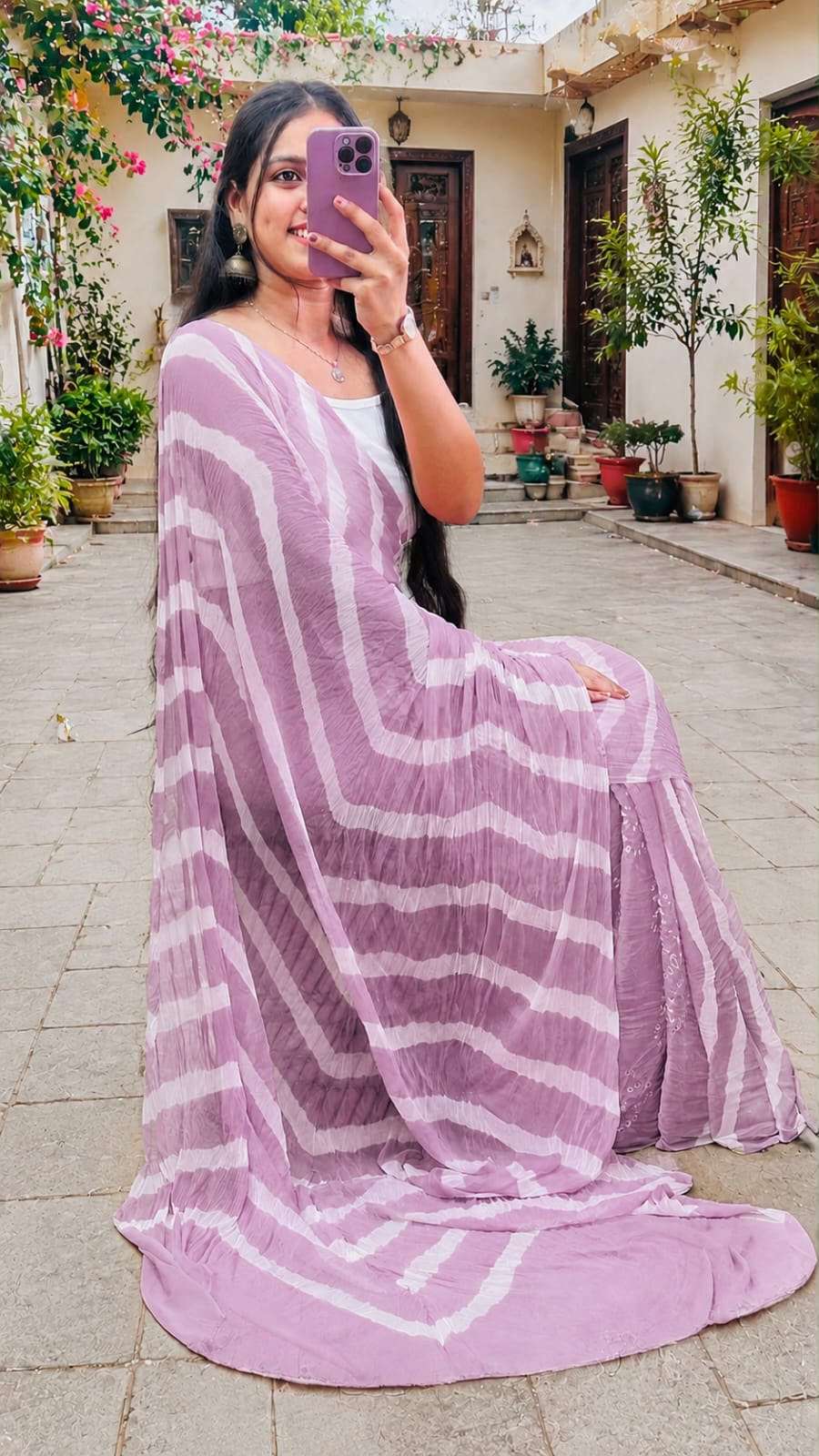 Elegant Leheriya Soft Chiffon Daily Wear Saree