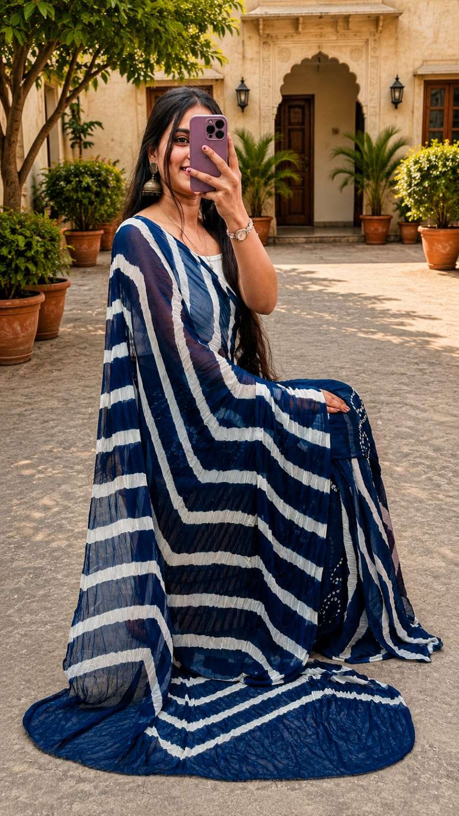 Elegant Leheriya Soft Chiffon Daily Wear Saree