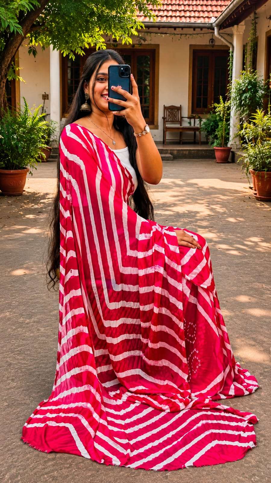 Elegant Leheriya Soft Chiffon Daily Wear Saree