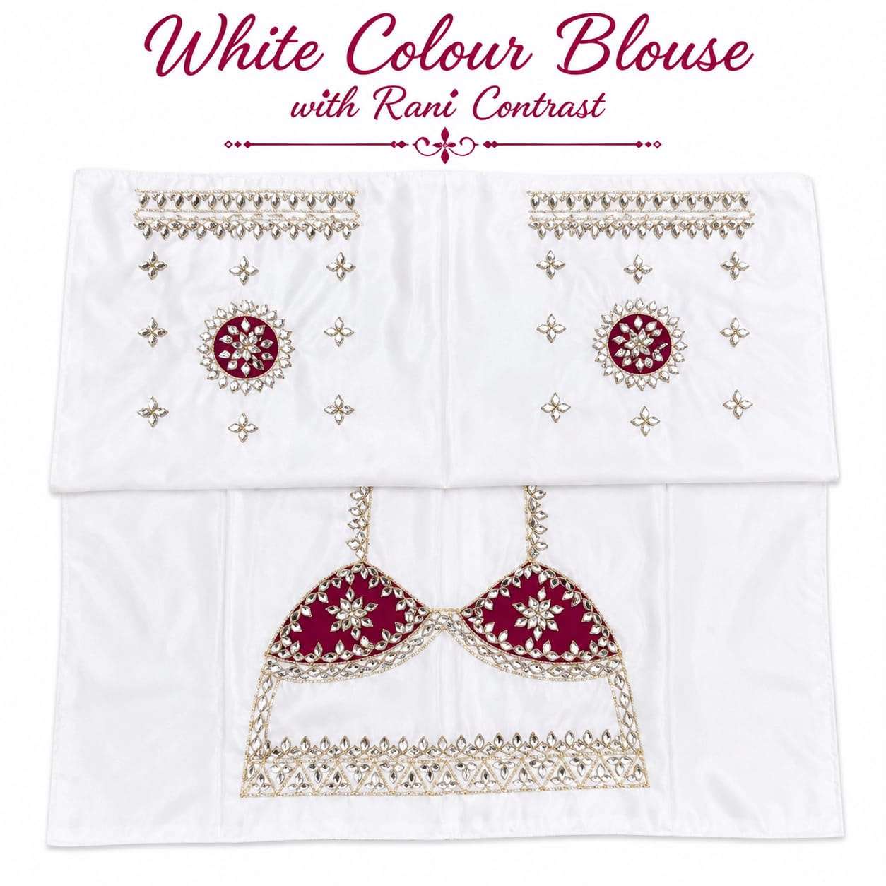 Premium Festive Velvet Patch Work Satin Blouse Piece