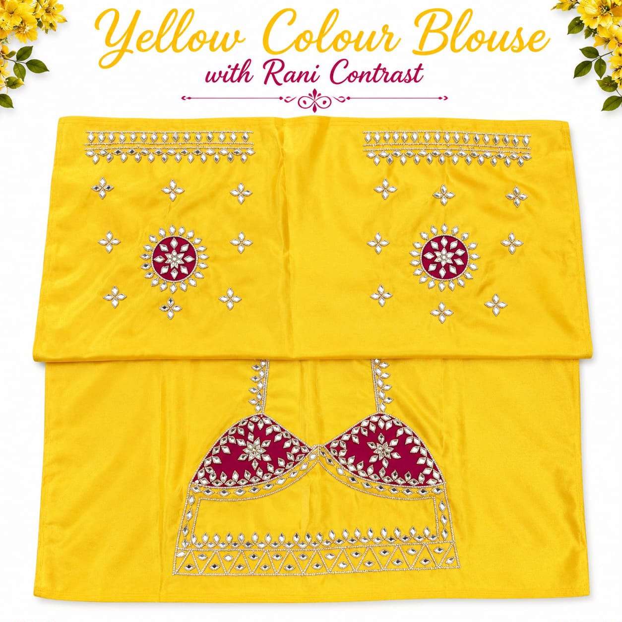 Premium Festive Velvet Patch Work Satin Blouse Piece
