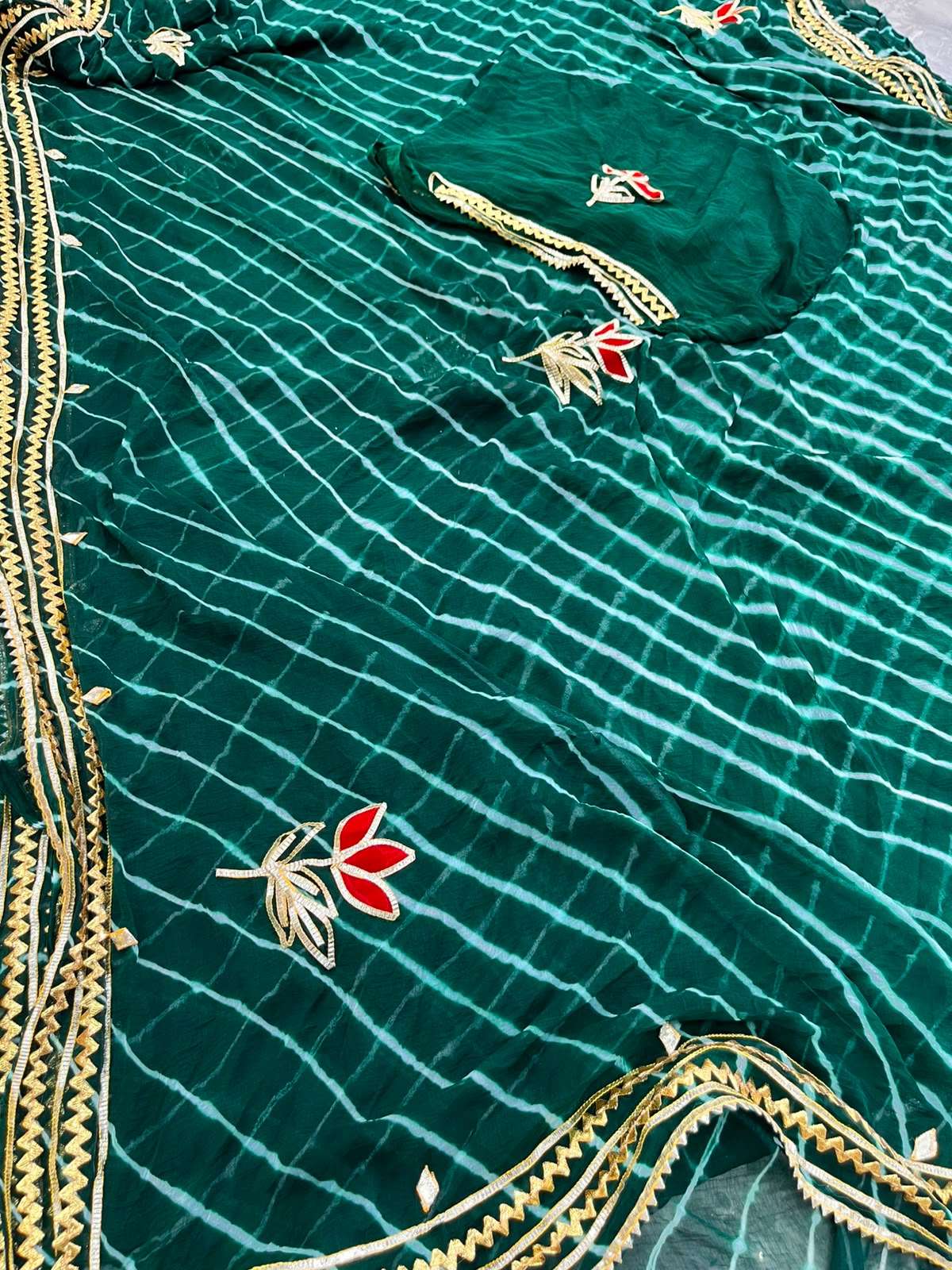 Lahariya Kachi Gotta Nazmin Chiffon Saree