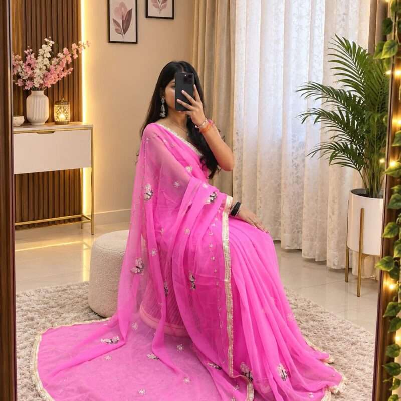 Titli Cutdana Georgette Party Wear Saree