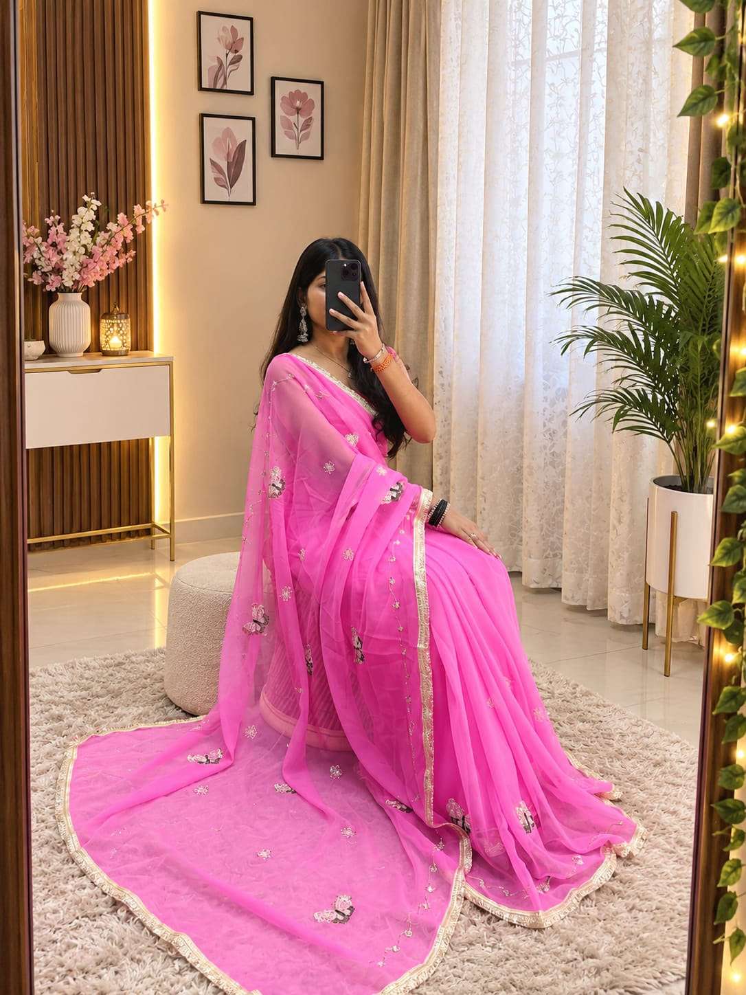 Titli Cutdana Georgette Party Wear Saree