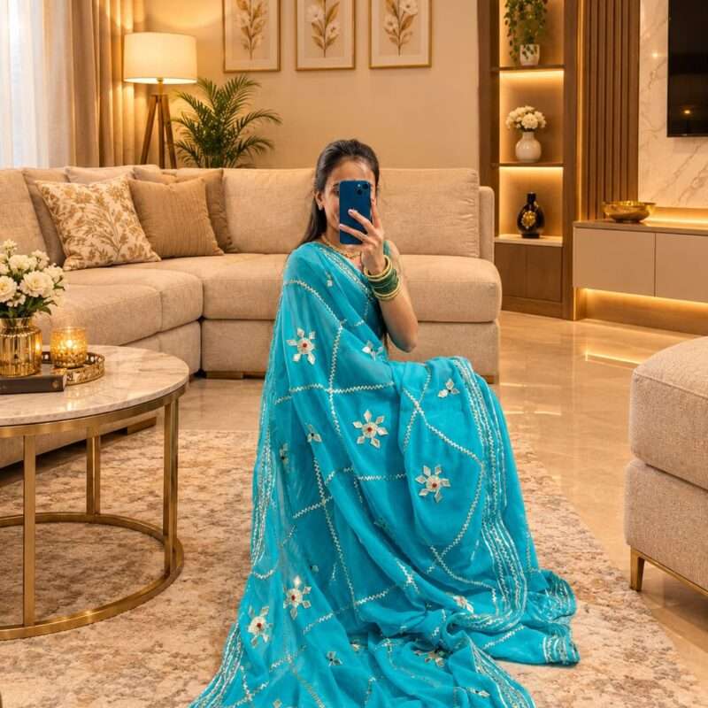 Suraj Gotta Handcrafted Georgette Party Wear Saree