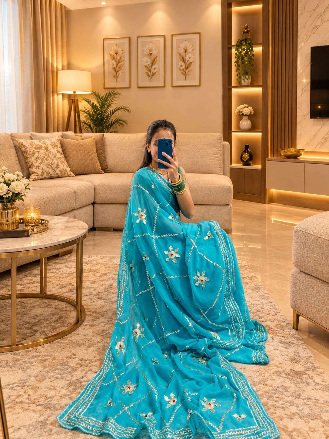 Suraj Gotta Handcrafted Georgette Party Wear Saree