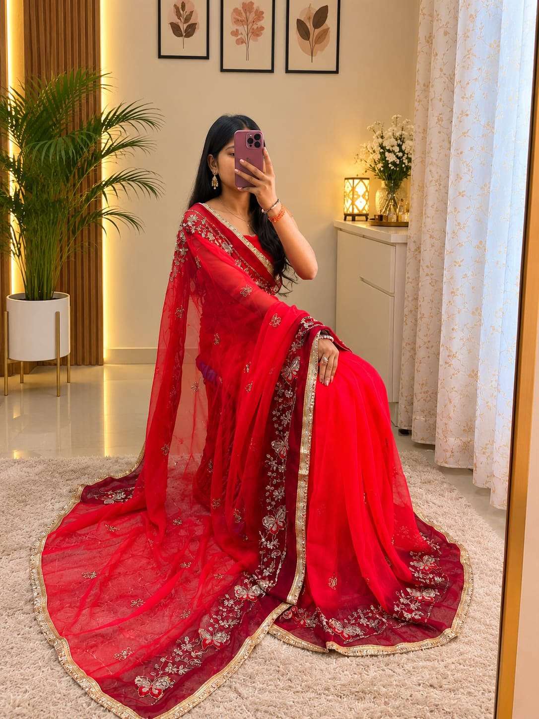 Dual Shade Titli Georgette Party Wear Saree