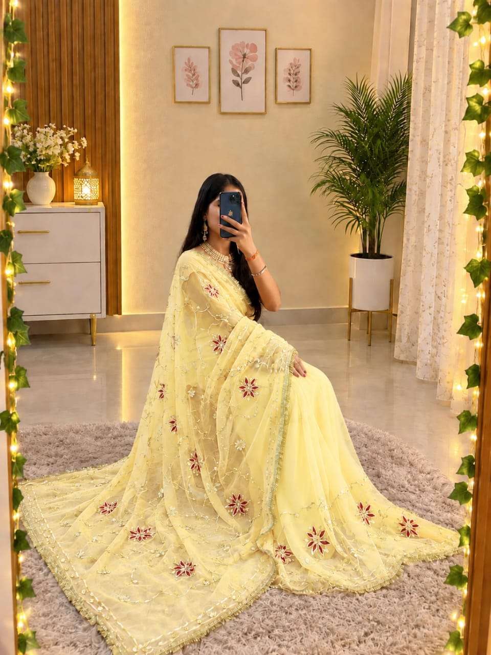 Payal Kacchi Gotta Handcrafted Georgette Party Wear Saree