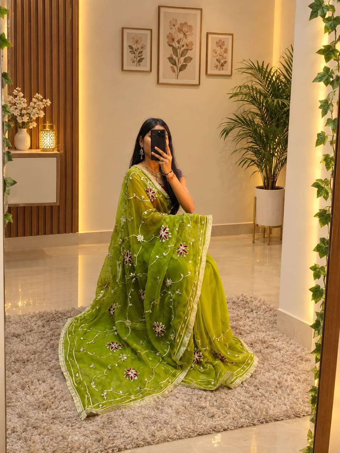 Payal Kacchi Gotta Handcrafted Georgette Party Wear Saree