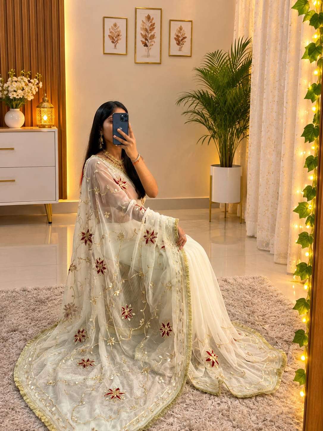 Payal Kacchi Gotta Handcrafted Georgette Party Wear Saree
