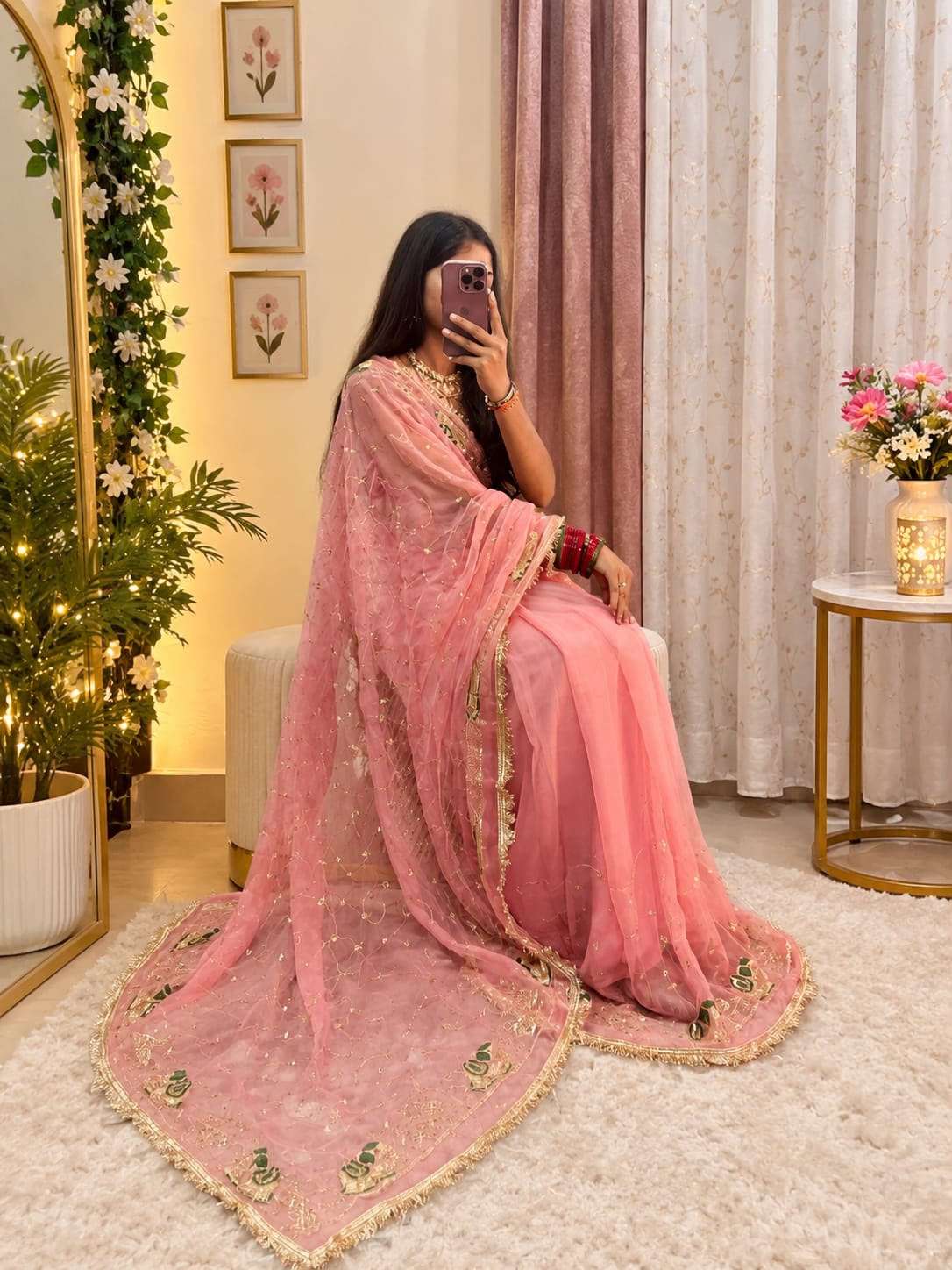 Hathi Jaal Vintage Aari Taari Georgette Saree