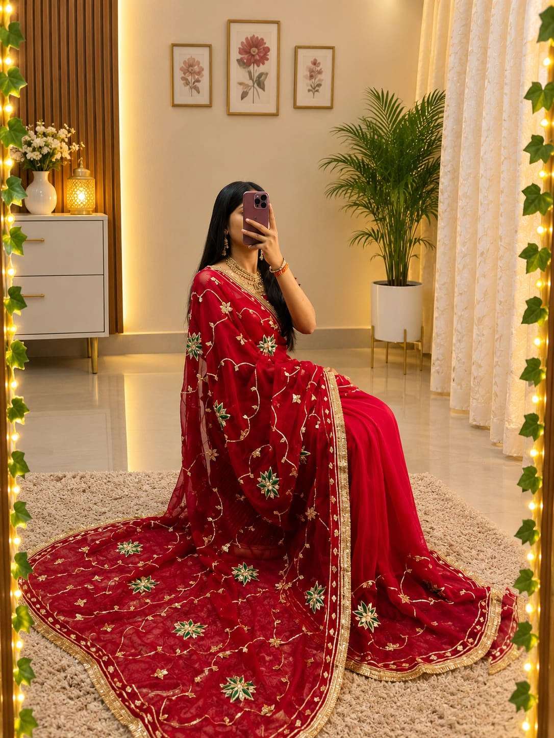Payal Kacchi Gotta Handcrafted Georgette Party Wear Saree