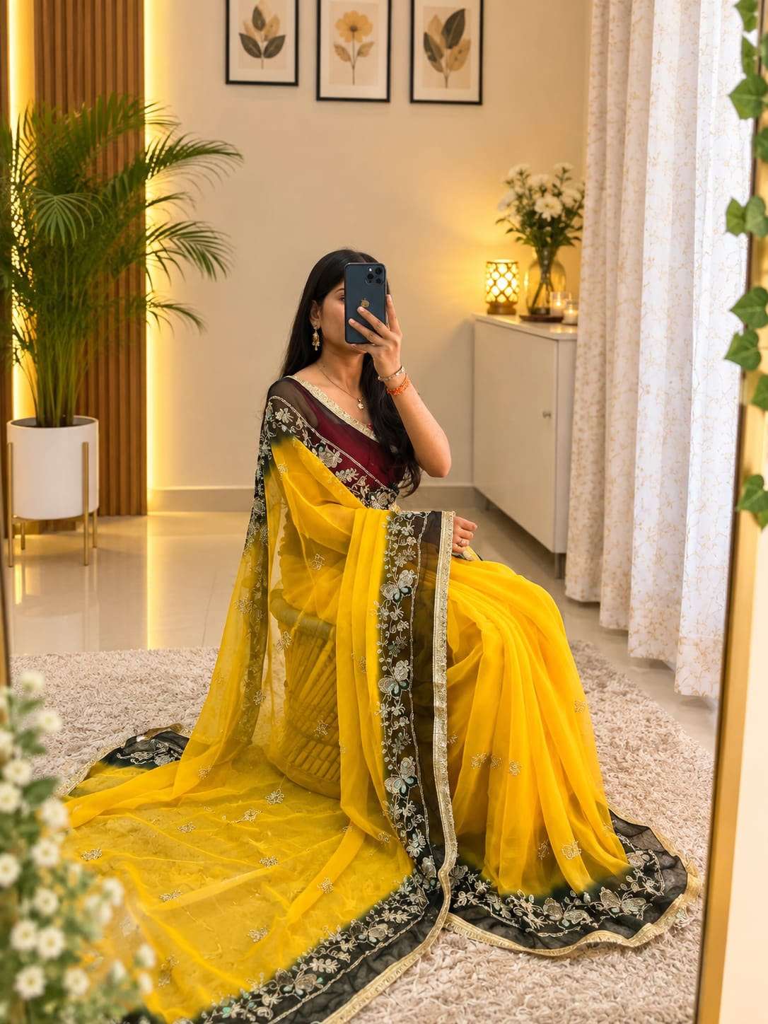 Dual Shade Titli Georgette Party Wear Saree