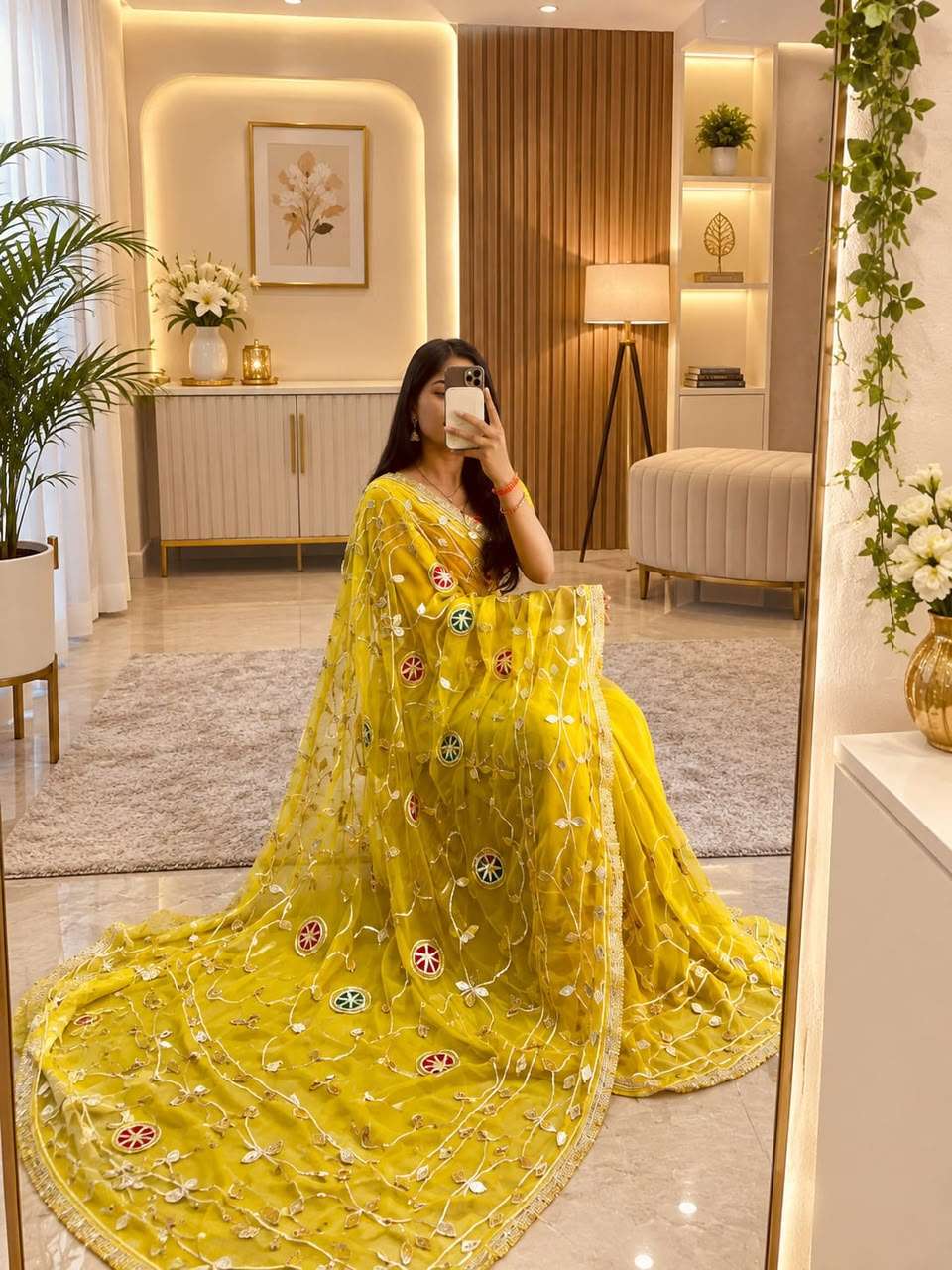 Chakri Gotta Handcrafted Georgette Party Wear Saree